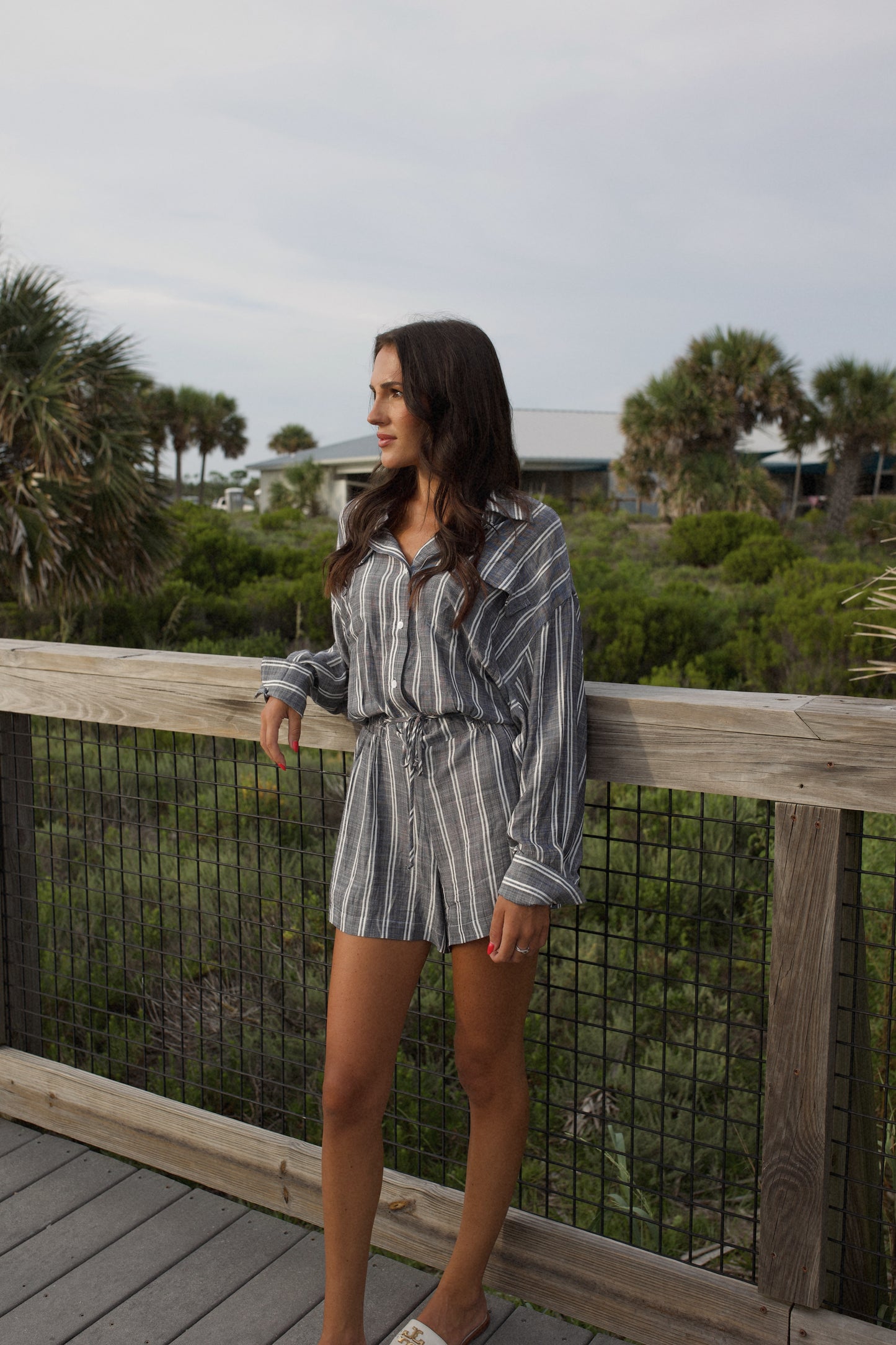 Ford Stripe Linen Romper