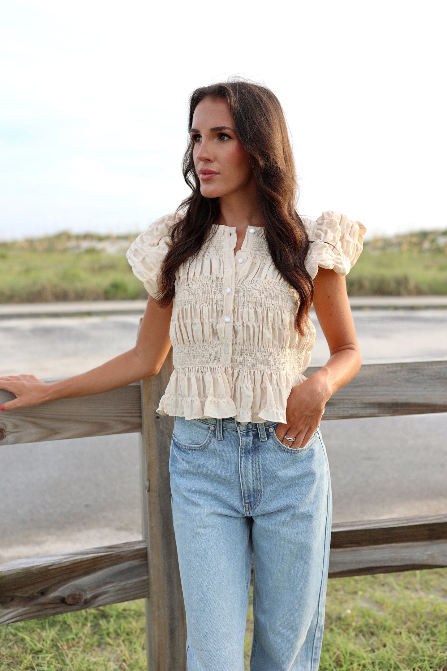 West Button Down Top