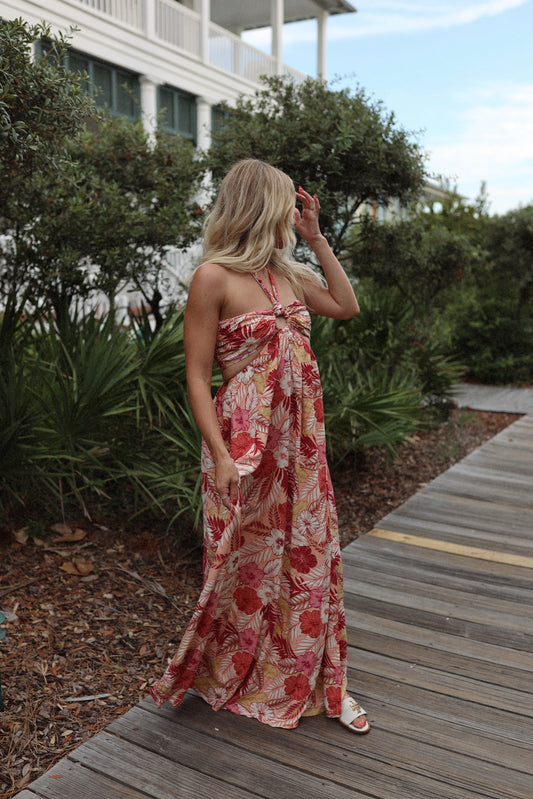 Rita Floral Halter Maxi Dress