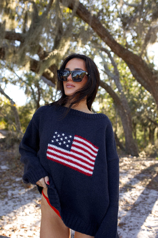 American Ribbed Knit Sweatshirt